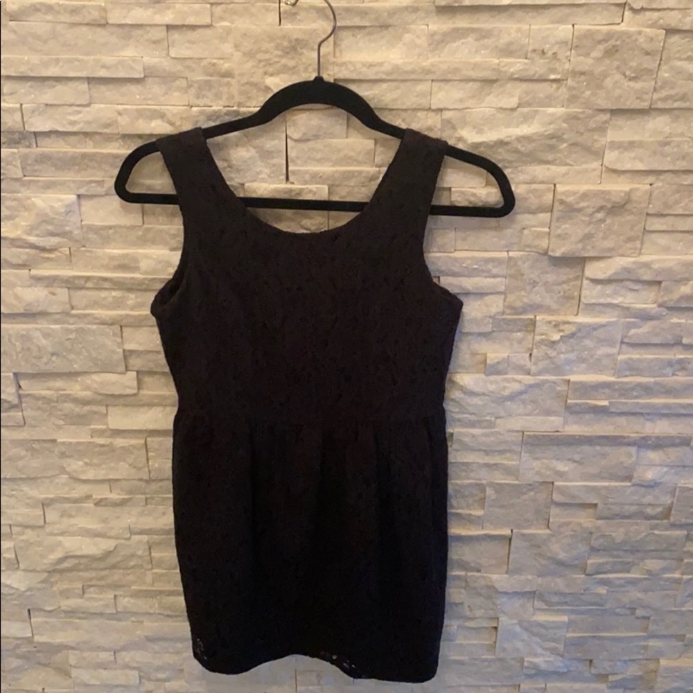 Black detailed mini dress